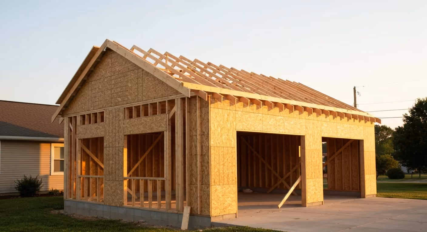 Construction Framing on a central Kentucky property